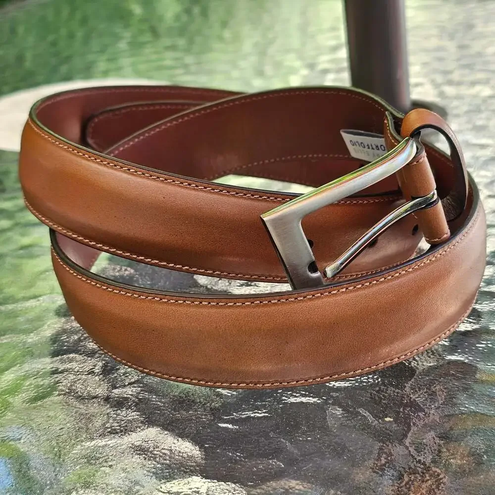 Perry Ellis Portfolio Men's Full Grain Cowhide Leather Belt Brown Size 36/90